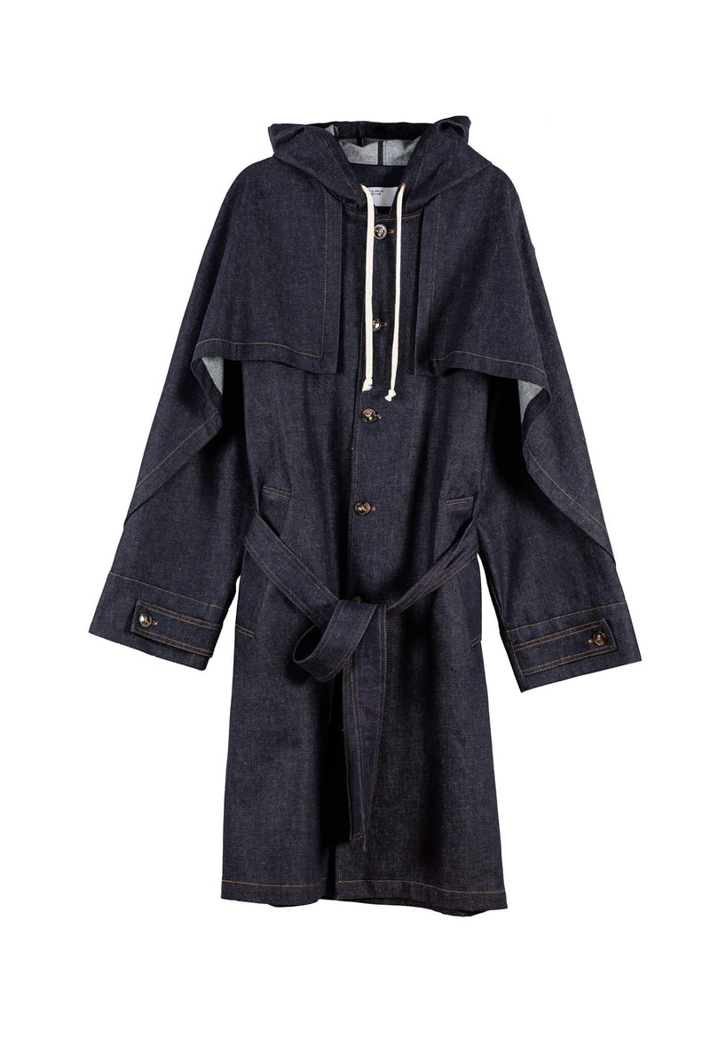 Borges Trench Coat — Indigo Denim