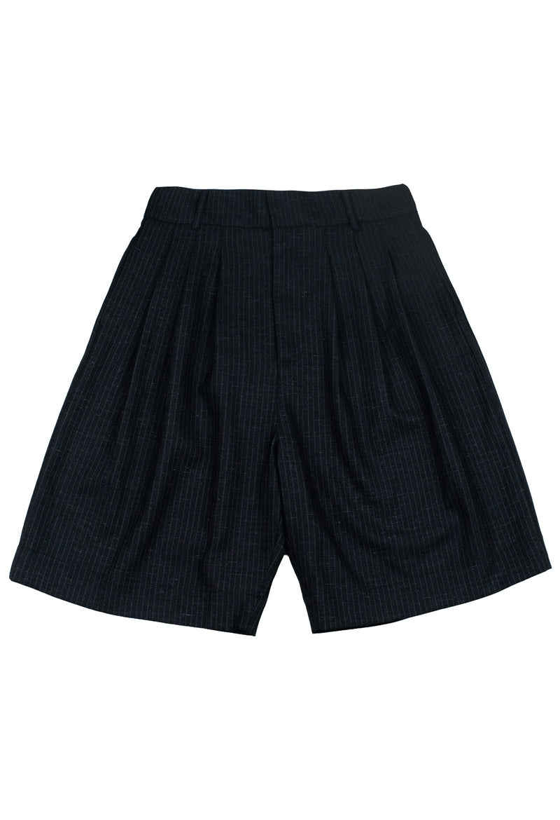 Garro Shorts - Pinstriped Wool