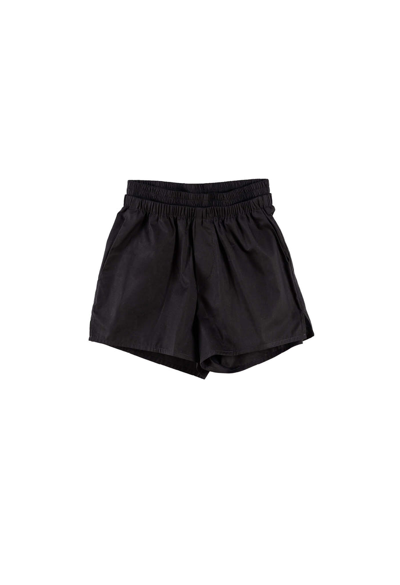 Lezama Shorts — Black Poplin