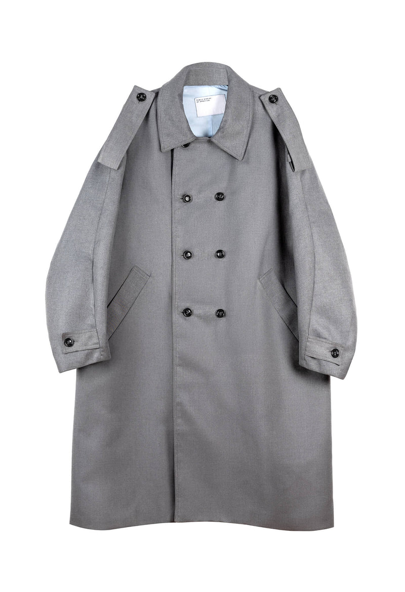 Neruda Trench Coat — Grey Wool